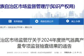 宁夏回族自治区市场监管厅公布150批次燃气器具产品质量专项监督抽查结果图片
