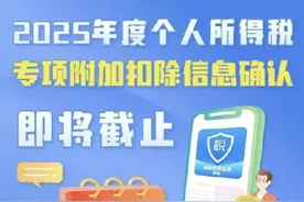 2025年度个人所得税专项附加扣除信息确认即将截止！一图了解如何操作→图片