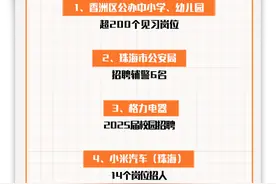200+见习岗位，珠海多个事业单位在招！还有格力、小米多岗位图片