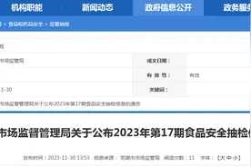 【安徽】芜湖市市场监督管理局关于公布2023年第17期食品安全抽检信息的通告图片