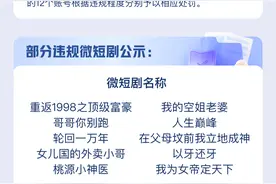 快手发布关于违规微短剧类小程序的治理公告，下架10余部违规微短剧图片