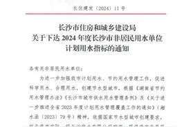 长沙市住房和城乡建设局关于下达2024年度长沙市非居民用水单位计划用水指标的通知图片