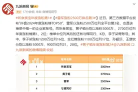 听泉赏宝抖音年度涨粉第1位，雷军第3，李子柒第16图片