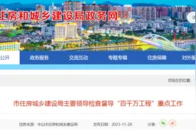 广东省中山市住房和城乡建设局主要领导检查督导“百千万工程”重点工作图片