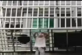 小女孩悬挂4楼防盗窗，邻居砸门扯床单施救图片