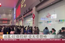 上海：受雨雪冰冻天气影响 虹桥站部分班次晚点、停运图片