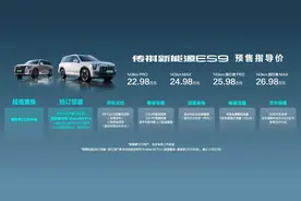 综合续航超1508公里，传祺新能源ES9 预售价22.98万元起图片