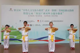 扬英才风范 展齐鲁风采——东营经济技术开发区英才小学武术团受邀参加第五届“中外人文交流小使者”武术（集体）全国总展示活动图片