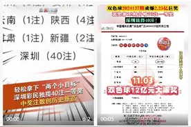 2.25亿！昨晚双色球深圳爆巨奖，幸运儿只花了80元买彩票图片