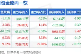 新亚制程（002388）11月5日主力资金净卖出1498.10万元图片