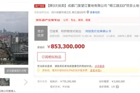 超两万人围观、溢价16%，成都“范思哲公寓”地块8.53亿元拍卖成交图片