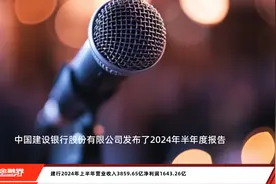 建行2024年上半年营业收入3859.65亿净利润1643.26亿视频封面