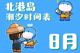 收藏！赶海前先看这份8月海口北港岛潮汐表图片