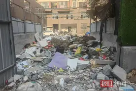 极目帮办|临时建筑垃圾堆放点里垃圾“成山”让居民很头痛，物业：部分住户乱丢，将尽快处理图片