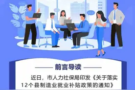 最高每月3000元，最长可补贴3年！到这12个县制造业企业工作有补贴图片