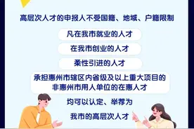 《惠州市高层次人才认定和举荐办法》印发，持卡人才子女入学有优待图片