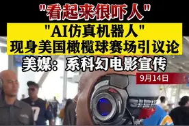 “AI机器人”现身美国橄榄球赛场 网友：很吓人图片