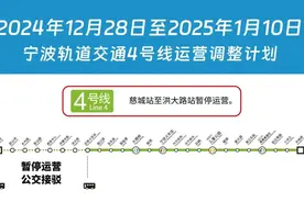 宁波地铁4号线部分区段暂停运营图片