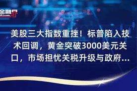 美股三大指数重挫！标普陷入技术回调，黄金突破3000美元关口，市场担忧关税升级与政府停摆风险视频封面