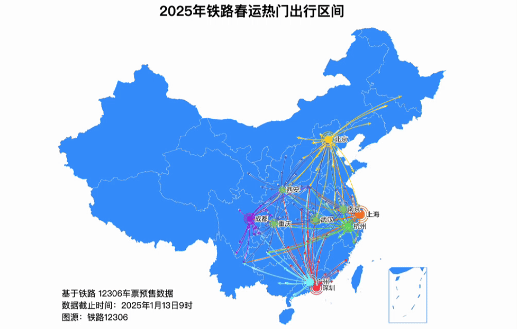 12306：将在这些区间，增开夜间高铁→图片