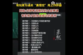 果然视频｜作弊通关“黑悟空”，网友：有失败才能体会成功的喜悦图片
