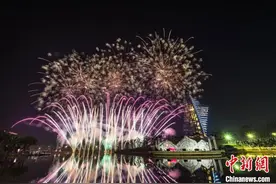 广西南宁园博园举办跨年烟花秀 与民众共赴新年图片