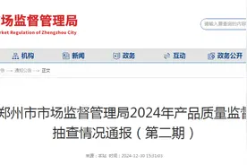 郑州市市场监督管理局通报2024年产品质量监督抽查情况（第二期）图片