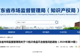 广东省市场监督管理局关于13批次食品不合格情况的通告（2024年第34期）图片