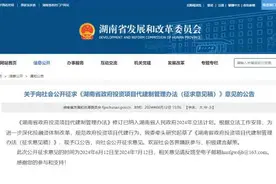 湖南公开征求意见 鼓励3000万元以下项目实行代建图片