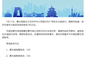 最新！蒙古首都乌兰巴托市中心发生示威游行，中使馆发布提醒图片