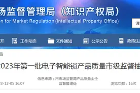 【济南】2023年第一批电子智能锁产品质量市级监督抽查结果​图片