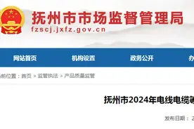 江西省抚州市市场监督管理局公布2024年电线电缆等产品质量市级监督抽查结果图片