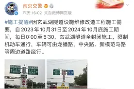 持续一年！玄武湖隧道这个时段将封闭图片