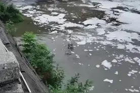 河面漂浮大量白色泡沫  四川绵阳生态环境局：上游水库泄洪所致图片