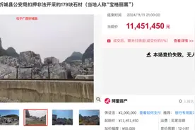 起拍价1145万元，广西179块“宝格丽黑”大理石无人出价图片