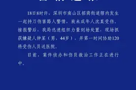 男子持刀伤害未成年人，深圳警方通报图片