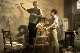 美展直播 | 吕鹏的油画《山河颂》，为什么要画傅抱石先生图片