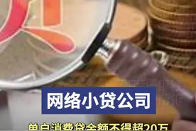 网络小贷公司戴“紧箍咒”：业务禁跨省，单户消费贷余额不得超20万元图片