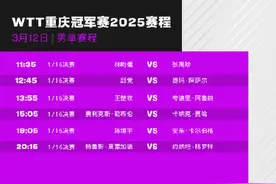 WTT重庆冠军赛12日赛程图片