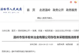 浙江温岭市恒丰粉末冶金有限公司违反安全生产法被罚1.5万图片