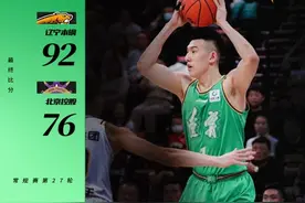 付豪21分5篮板 辽篮92-76终结北控男篮6连胜图片