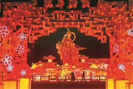 石景山游乐园换上春节新装图片