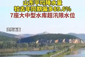 山东平均降水量较去年同期偏多89.6%，7座大中型水库超汛限水位图片