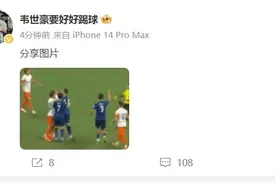克雷桑类似报复动作未受追罚，韦世豪发图疑似暗讽足协双标图片
