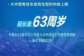 大中型客货车准驾年龄延长至63岁图片