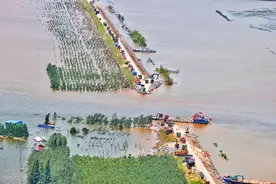 直击湖南华容团洲垸洞庭湖大堤决口封堵现场图片