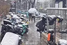 北京飘起鹅毛大雪，部分区域积雪明显图片