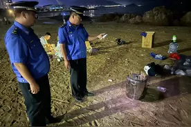 崂山区开展“露天烧烤”夜间专项执法检查图片