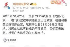 国航就CA1621航班颠簸事件致歉，网友称经历自由落体般的惊险时刻图片