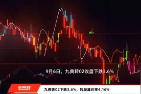 九典转02下跌3.6%，转股溢价率4.16%视频封面